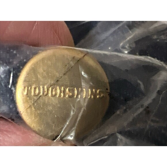 Vintage TOUGHSKINS Union USA Made Denim Blue Jean Bib Overalls Size 42x28 NOS - Picture 2 of 12